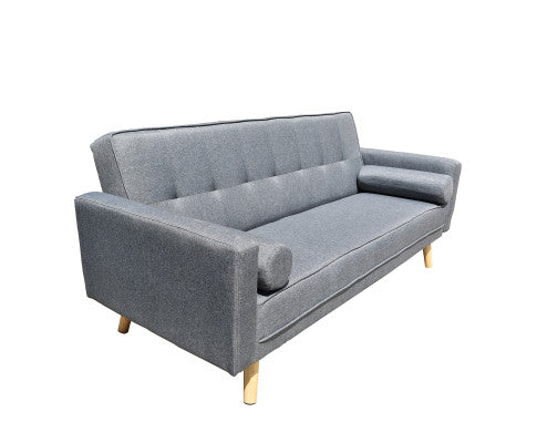 FORESTER FABRIC 3 SEATER SOFA BED RECLINER FUTON COUCH LOUNGE - CHARCOAL