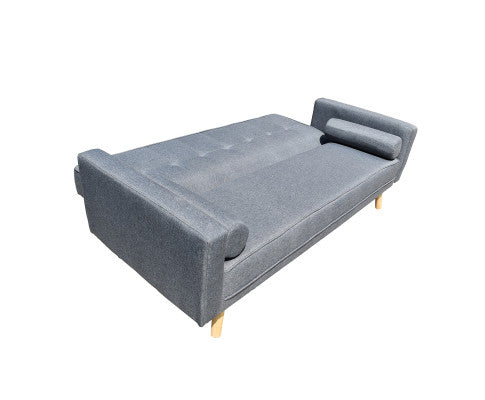 FORESTER FABRIC 3 SEATER SOFA BED RECLINER FUTON COUCH LOUNGE - CHARCOAL