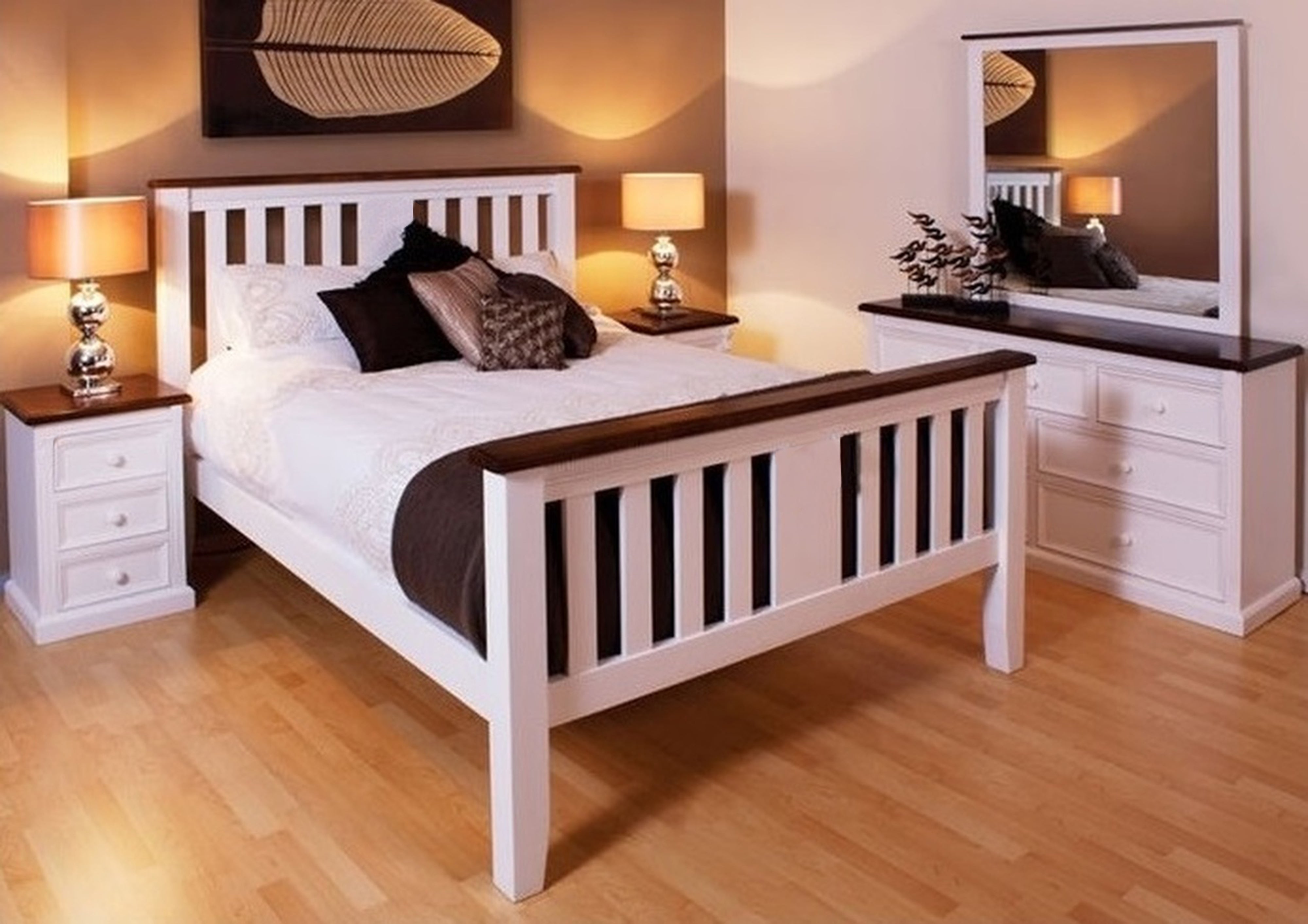 JANE (AUSSIE MADE) KING 5 PIECE (DRESSER) BEDROOM SUITE - ASSORTED COLOURS