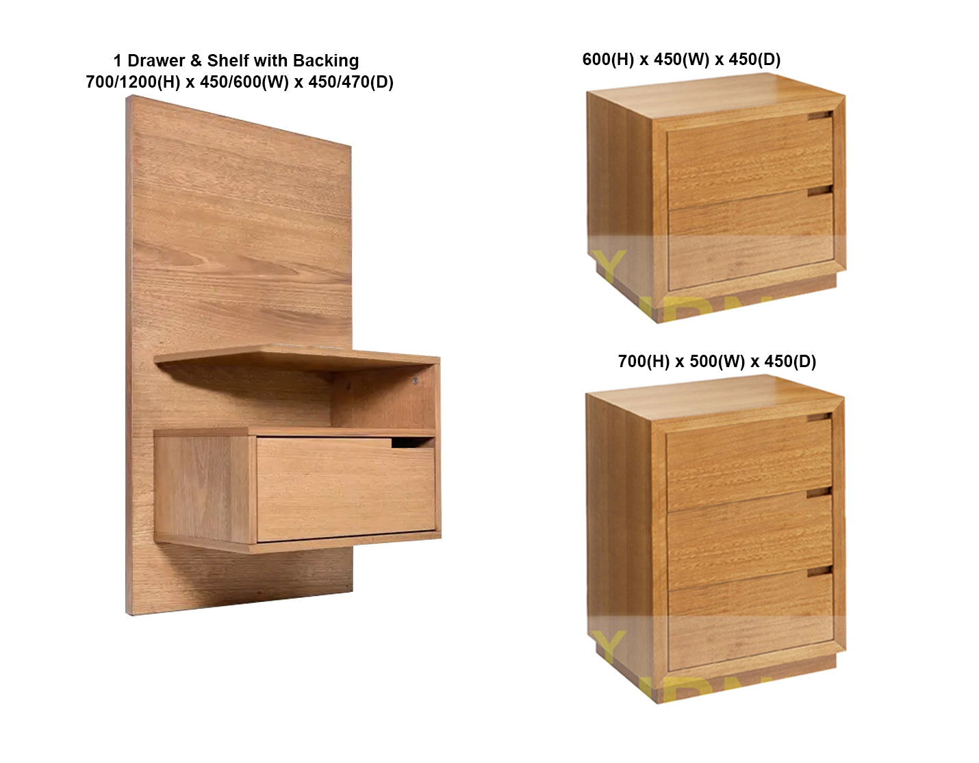 LINCOLN (AUSSIE MADE) BEDROOM COLLECTION WITH FABRIC BEDHEAD AND UNDERBED STORAGE BOX - ASSORTED PAINTED OR STAINED COLOURS