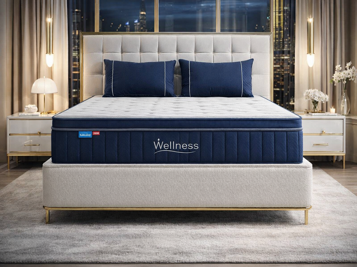 WELLNESS (HYBRID - AUSSIE DESIGN IMPORTED) EURO TOP POCKET SPRING MATTRESS WITH GEL INFUSED MEMORY FOAM AND 360 DEGREE BOX SIDE SUPPORTS COLLECTION - FEEL: FIRM / MEDIUM / PLUSH - STARTING FROM $500