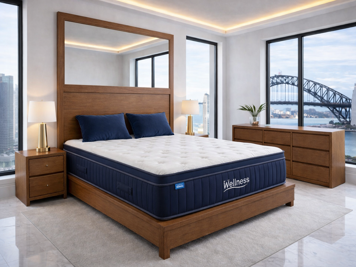 WELLNESS (HYBRID - AUSSIE DESIGN IMPORTED) EURO TOP POCKET SPRING MATTRESS WITH GEL INFUSED MEMORY FOAM AND 360 DEGREE BOX SIDE SUPPORTS COLLECTION - FEEL: FIRM / MEDIUM / PLUSH - STARTING FROM $500