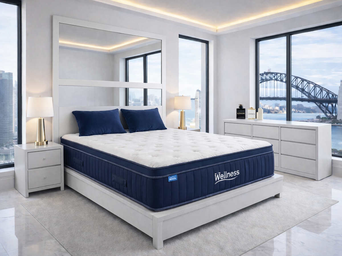 WELLNESS (HYBRID - AUSSIE DESIGN IMPORTED) EURO TOP POCKET SPRING MATTRESS WITH GEL INFUSED MEMORY FOAM AND 360 DEGREE BOX SIDE SUPPORTS COLLECTION - FEEL: FIRM / MEDIUM / PLUSH - STARTING FROM $500