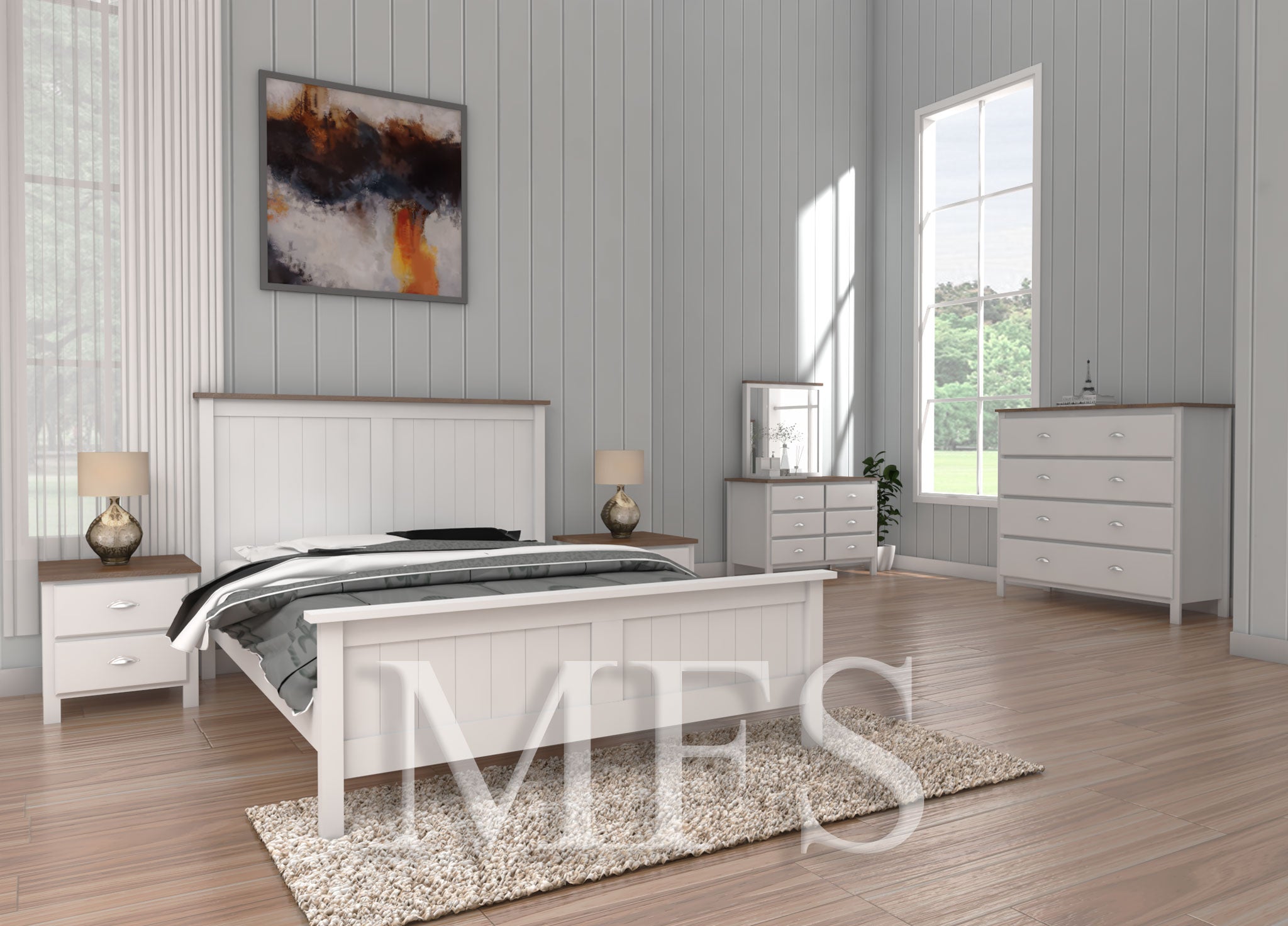 SINGLE OR KING SINGLE WENDELL (CUSTOM MADE) 3 PIECE (TALLBOY) BEDROOM SUITE - ASSORTED COLOURS