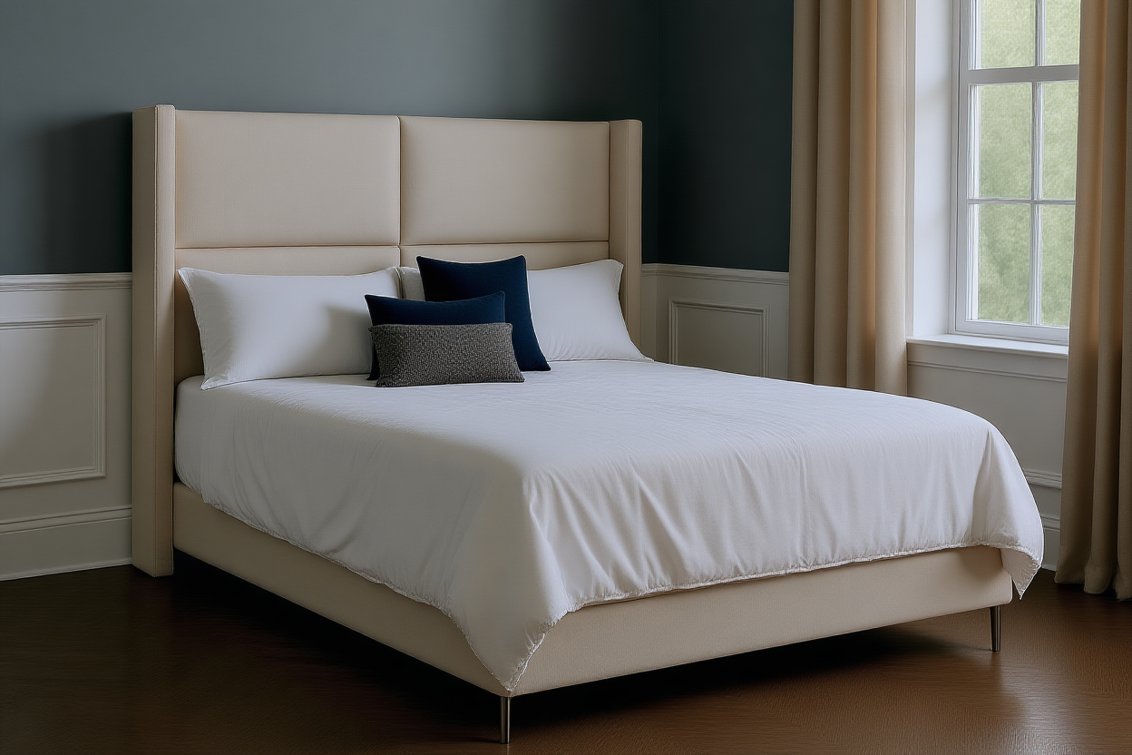 QUATTRO (AUSSIE MADE) UPHOLSTERED BEDROOM COLLECTION - ASSORTED FABRICS AND COLOURS - STARTING FROM $1499