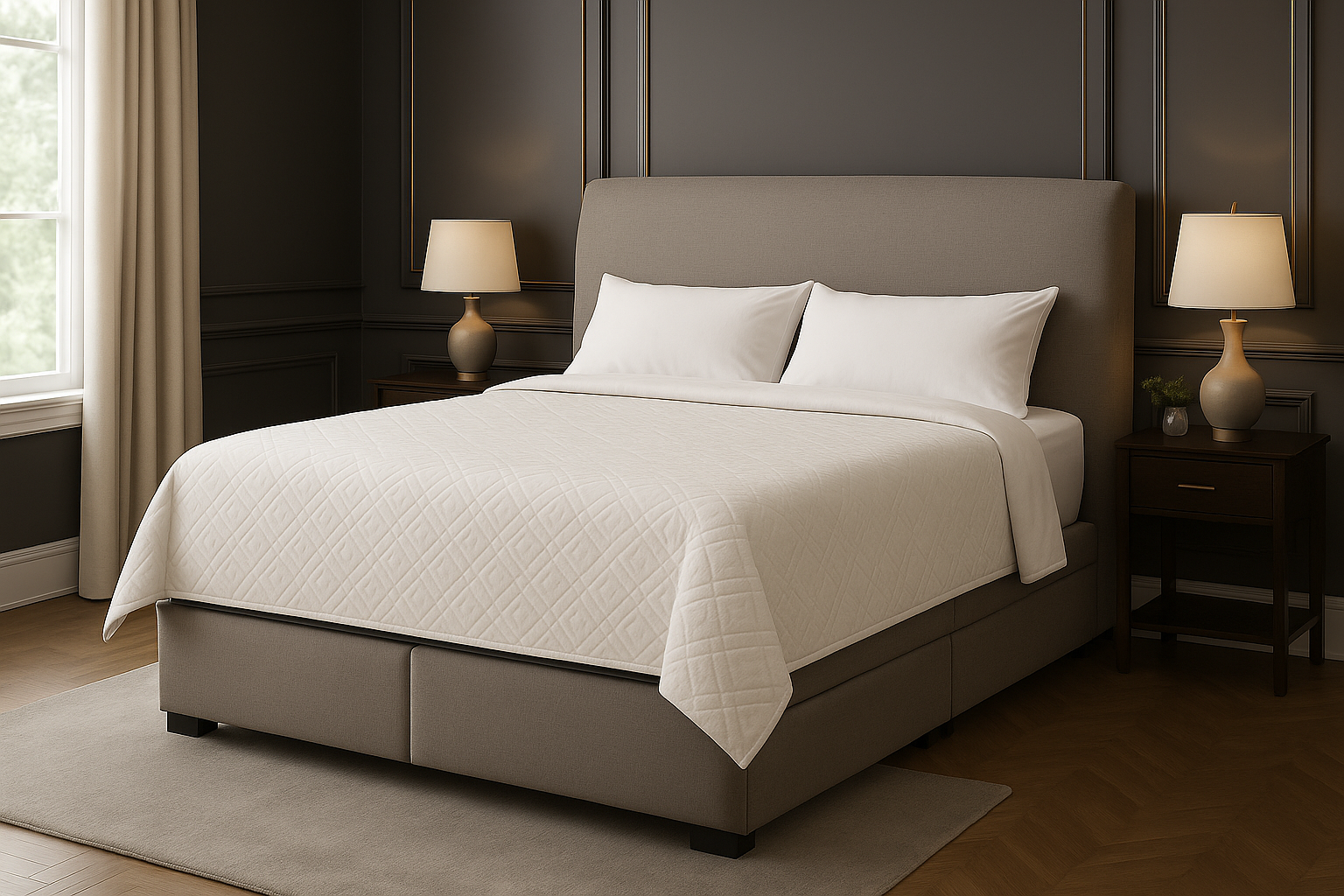 MASSACHUSETTS (AUSSIE MADE) UPHOLSTERED BEDROOM COLLECTION WITH EAST UNDER BED STORAGE DRAWERS - ASSORTED FABRICS AND COLOURS - STARTING FROM $699