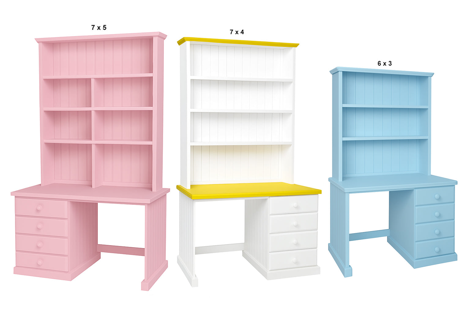 MACQUARIE (AUSSIE MADE) KIDS DESK + HUTCH COLLECTION - ASSORTED PAINTED COLOURS - STARTING FROM $1499