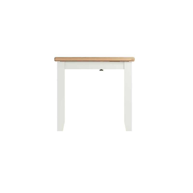 EMMETT (GA-FTT-W) FLIP TOP EXTENSION DINING TABLE - 780(H) x 850/1700(W) x 750(D) - IVORY WHITE / LIGHT OAK (2 TONE)