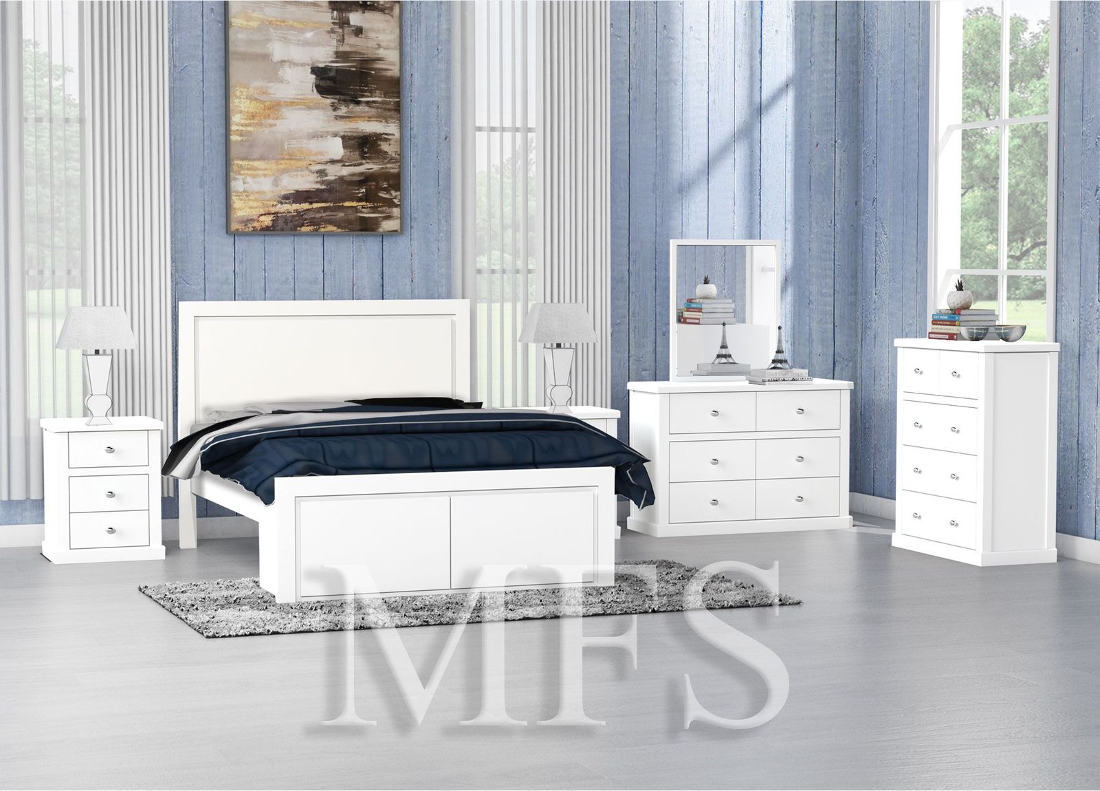 DOUBLE OR QUEEN LATIFA (CUSTOM MADE) 3 PIECE (BEDSIDE) BEDROOM SUITE - ASSORTED COLOURS