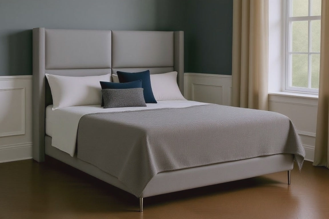 QUATTRO (AUSSIE MADE) UPHOLSTERED BEDROOM COLLECTION - ASSORTED FABRICS AND COLOURS - STARTING FROM $1499
