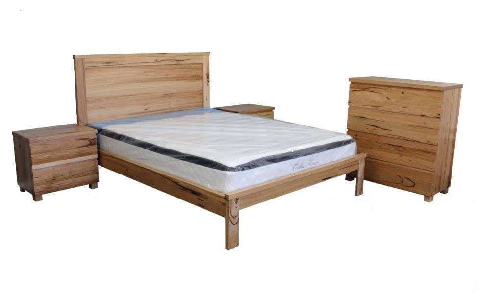 DOUBLE SAVILLE (AUSSIE MADE) BED ONLY - WITH DOONA FOOT - ASSORTED STAINED COLOURS