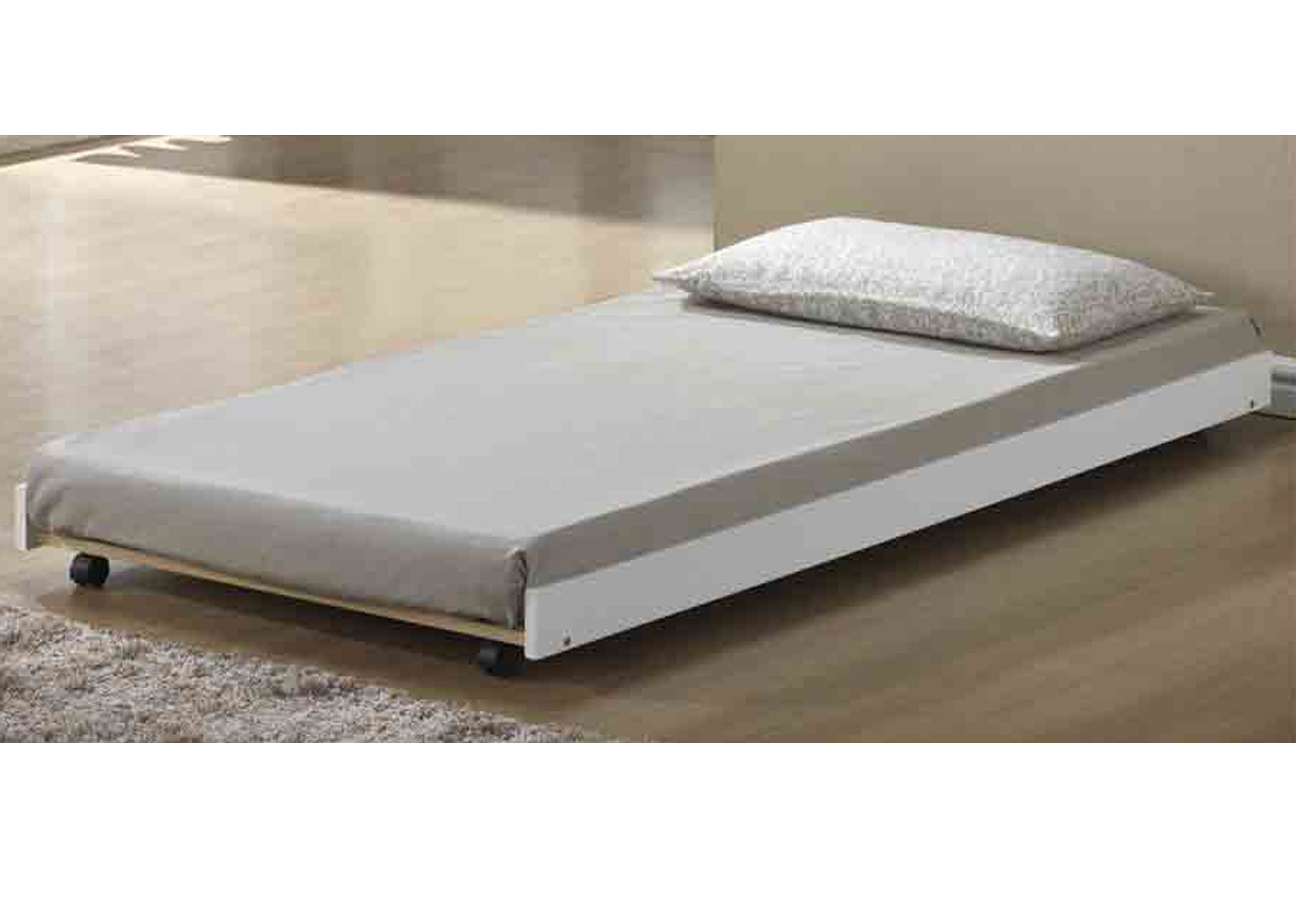 SEATTLE SINGLE OVER DOUBLE (TRIO) BUNK BED WITH MATCHING SINGLE TRUNDLE BED - WHITE