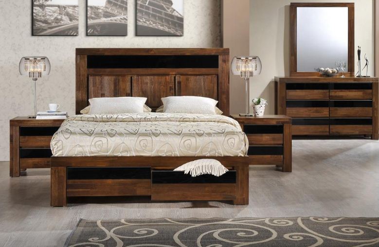 TOLEDO (AUSSIE MADE) KING 5 PIECE (DRESSER) BEDROOM SUITE - ASSORTED COLOURS