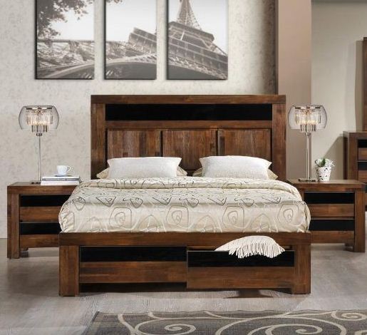  TOLEDO (AUSSIE MADE) KING  3 PIECE (BEDSIDE) BEDROOM SUITE - ASSORTED COLOURS